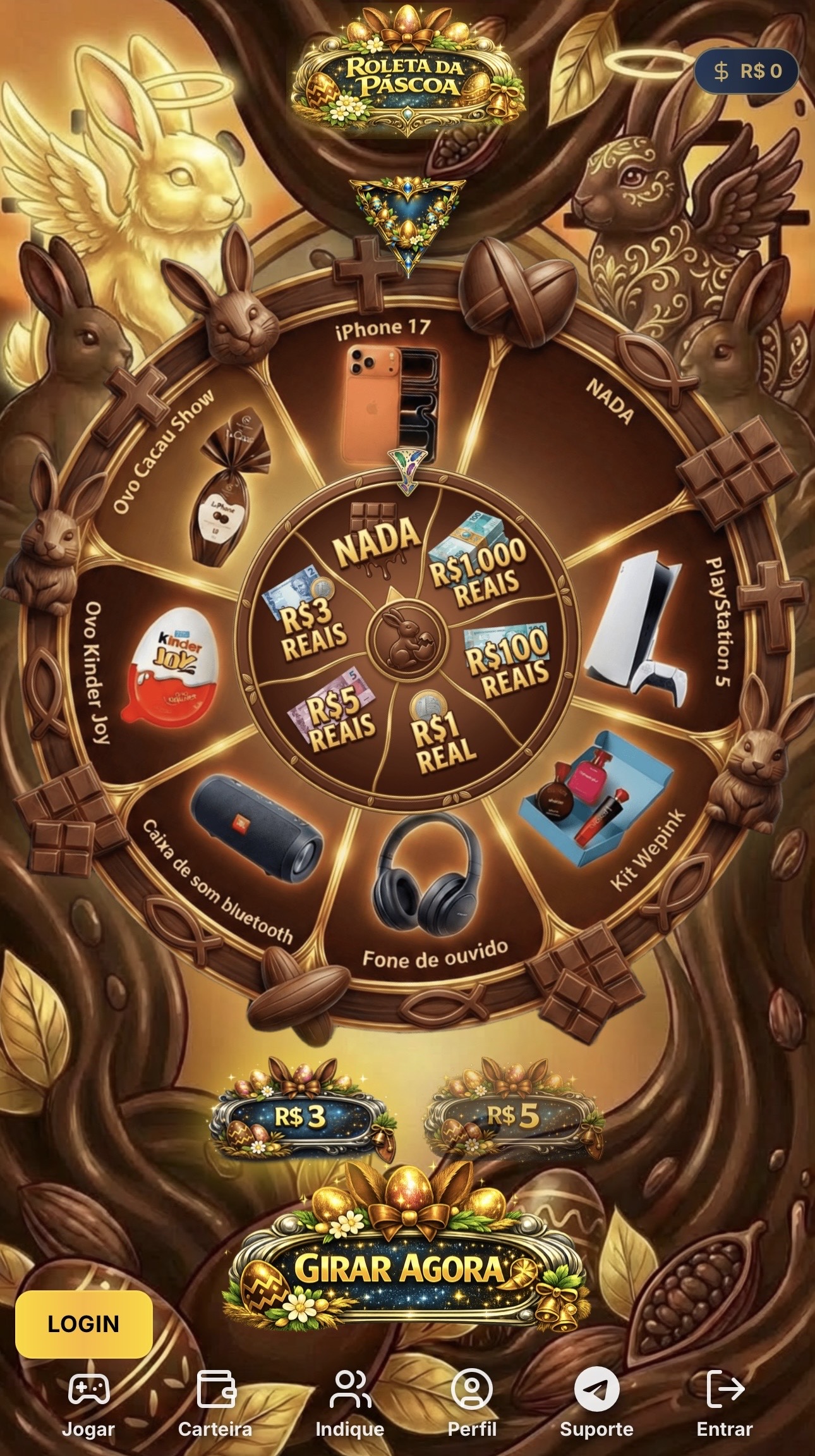 Sistema Roleta da Pascoa com Premios